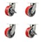 Service Caster 8'' Heavy Duty Red Poly on Cast Iron Caster Set 2 Swivel Lock 2 Brakes, 4PK CRAN-SCC-KP92S830-PUR-RS-BSL-2-SLB-2 - alternate 1